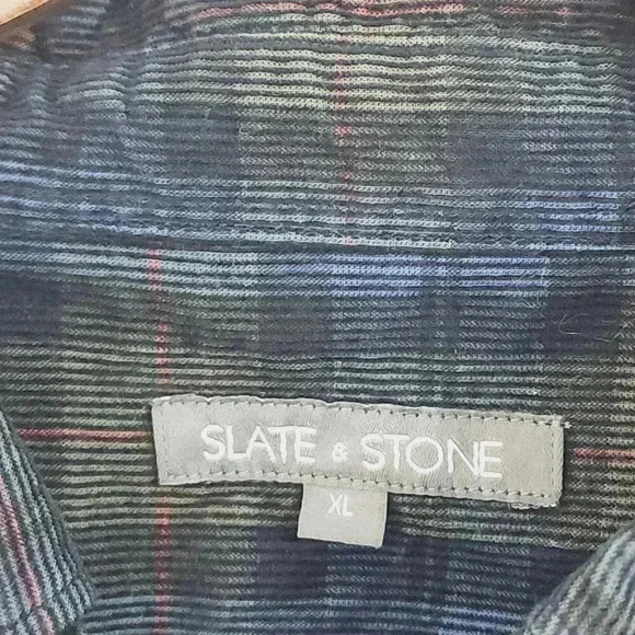 Slate & Stone Men's XL Flannel Button down Long sleeve Shirt Plaid - Picture 4 of 7